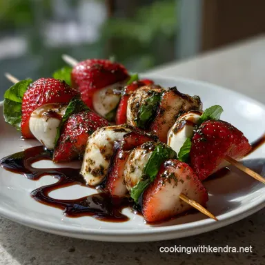 Strawberry Caprese Skewers With Balsamic Glaze Recipe Card