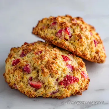 Buttermilk Strawberry Rhubarb Scones Recipe Card