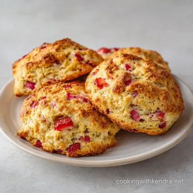 30-Minute Strawberry Rhubarb Scones Recipe Card