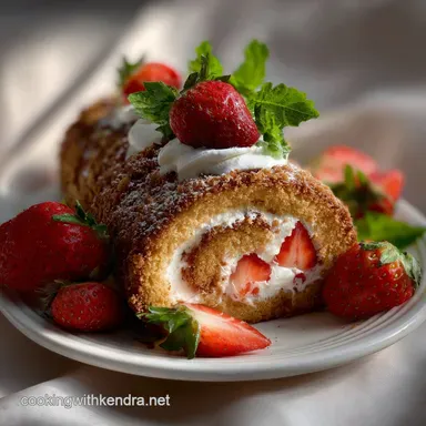 Strawberry Swiss Roll Cake: Crack-Free Chiffon Recipe Recipe Card