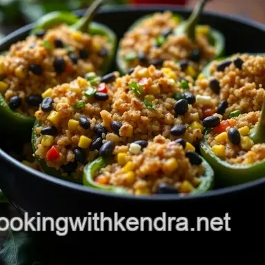 Stuffed Cubanelle Peppers: A Quinoa & Black Bean Delight Recipe Card