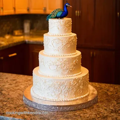 Regal Peacock Wedding Cake A Showstopper Recipe Recipe Card