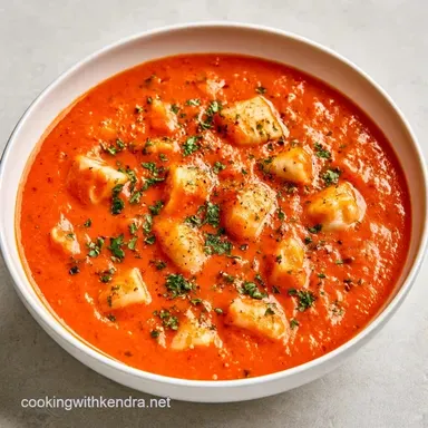 Tomato Red Pepper Gnocchi Soup One-Pot Recipe Card