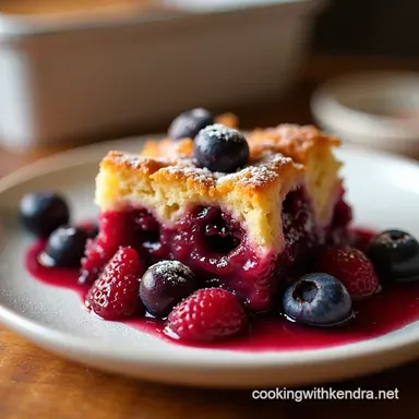 Triple Berry Dream Dump Cake Recipe Easiest Dessert EVER Recipe Card