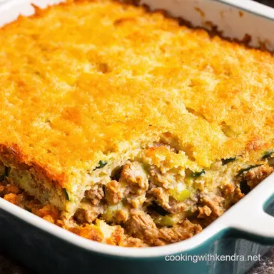 Savory Ground Turkey Zucchini Casserole My Easy Weeknight Bake Recipe Card