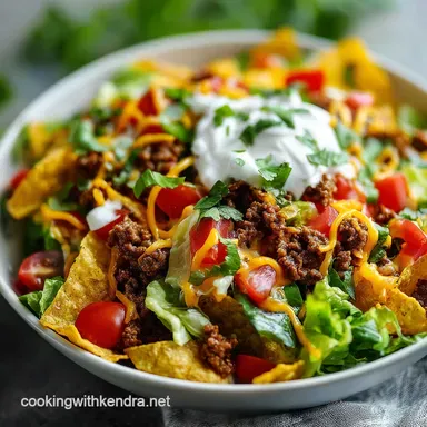 Beef Taco Salad: Best Healthy Taco Salad Recipe Recipe Card