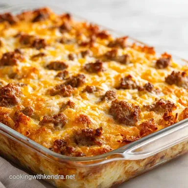 The Ultimate MakeAhead Sausage Hashbrown Breakfast Casserole Bake Recipe Card