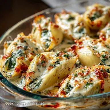 The Ultimate ThreeCheese and Spinach Stuffed Shells Recipe Recipe Card