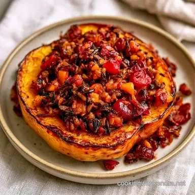Stuffed Acorn Squash with Wild Rice Recipe Card