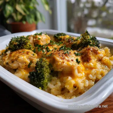 Baked Chicken Broccoli Rice Cheese Casserole with Velveeta Recipe Card