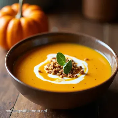 Autumn Gold Velvety Roasted Pumpkin Soup with Coconut Milk Recipe Card