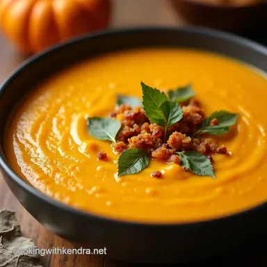 Creamy Vegan Roasted Pumpkin Soup Recipe Autumn Gold Comfort Recipe Card