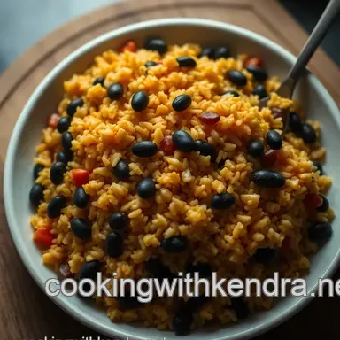 Easy Vibrant Annatto-Spiced Rice and Black Beans Recipe Recipe Card