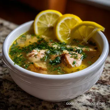 Healthy Wholesome Crockpot Lemon Chicken Soup: Low Calorie High Protein Recipe Card