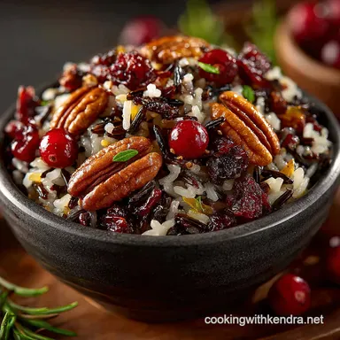 Cranberry Pecan Wild Rice Pilaf Autumn on a Plate Recipe Card