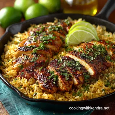 Foolproof One Pan Cilantro Lime Chicken and Rice Easy Weeknight Meal Recipe Card