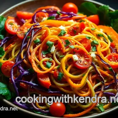 Zesty Raw Vegan Cuisine: My Vibrant Rainbow Noodle Salad Recipe