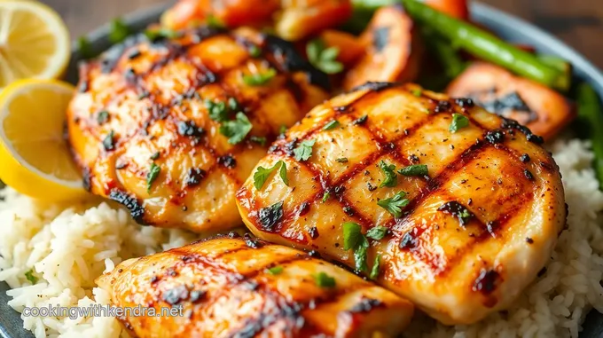 Grilled Chicken with Rice and Cooked Asparagus