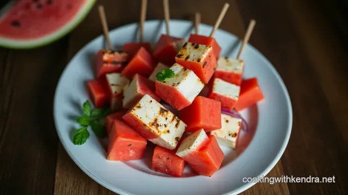 Grilled Halloumi & Watermelon Skewers