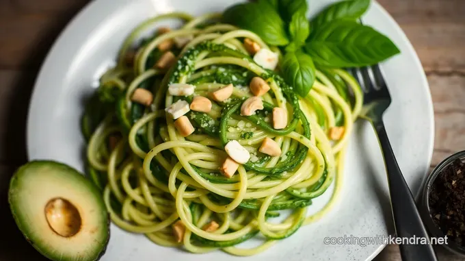 Fresh & Easy Raw Vegan Zucchini Noodles with Avocado Basil Pesto Raw Vegan Zucchini Noodles with Avocado Basil Pesto