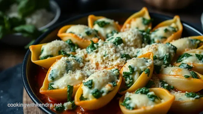 Savory Spinach and Low Fat Ricotta Cheese Stuffed Shells