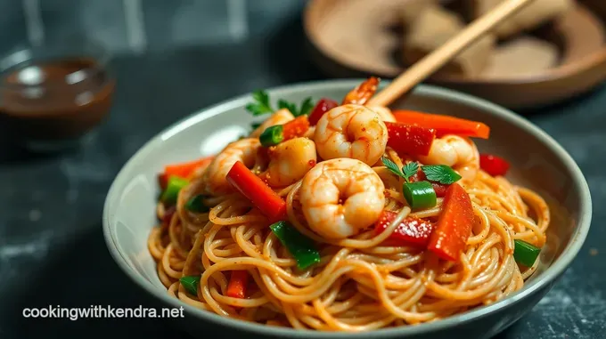 Spicy Shrimp Mei Fun Noodles with Vegetables