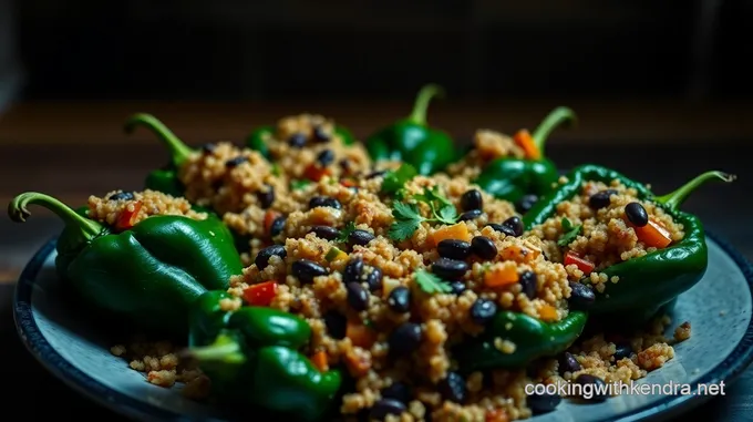 Stuffed Poblano Chiles with Quinoa and Black Beans