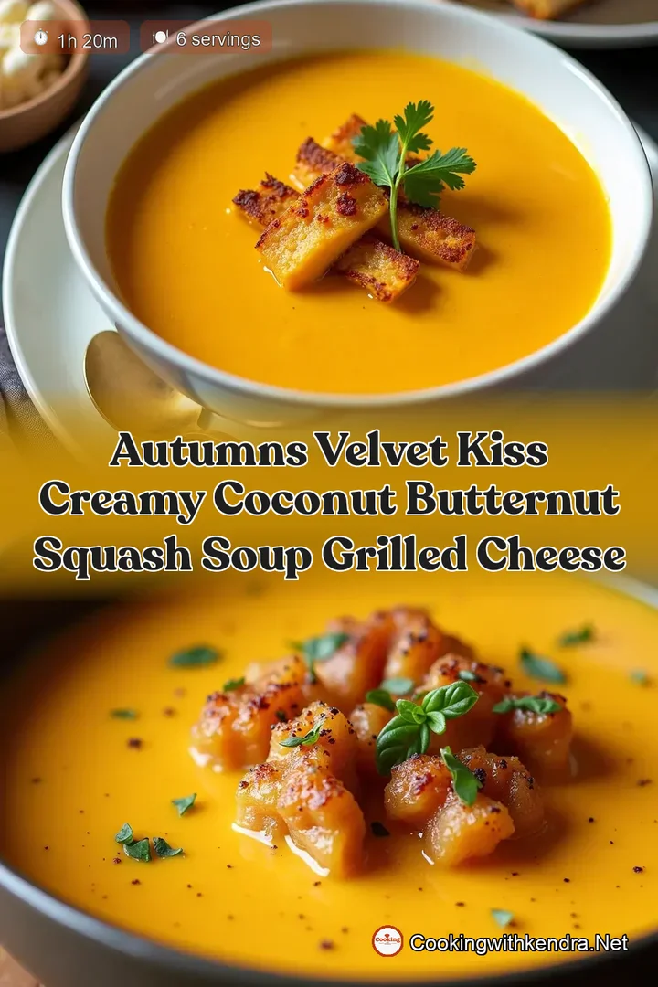 Autumns Velvet Kiss Creamy Coconut Butternut Squash Soup Grilled Cheese