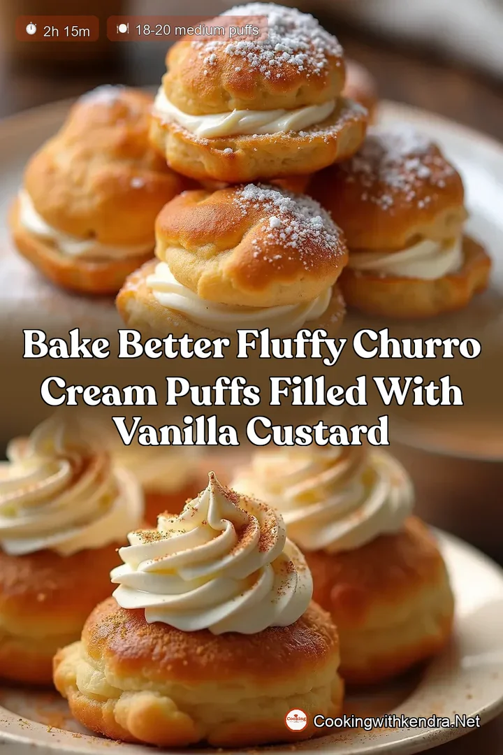 Bake Better Fluffy Churro Cream Puffs Filled with Vanilla Custard
