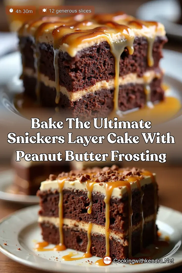Bake the Ultimate Snickers Layer Cake with Peanut Butter Frosting