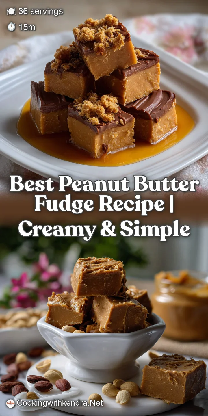 Close-up of smooth, glossy peanut butter fudge. The light brown color invites, promising a rich, melt-in-your-mouth experi...