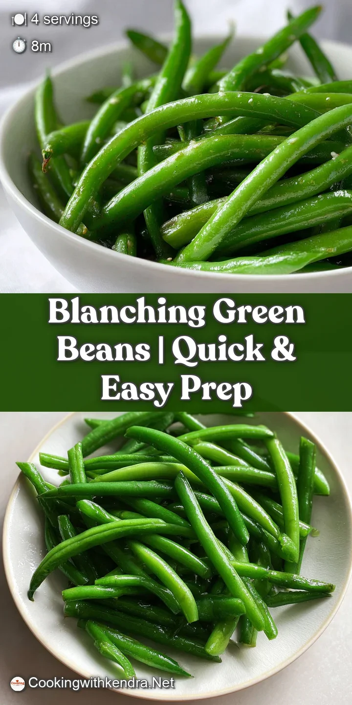 Close-up reveals the vibrant, plump green beans, showcasing their firm texture and inviting freshness after being perfectl...
