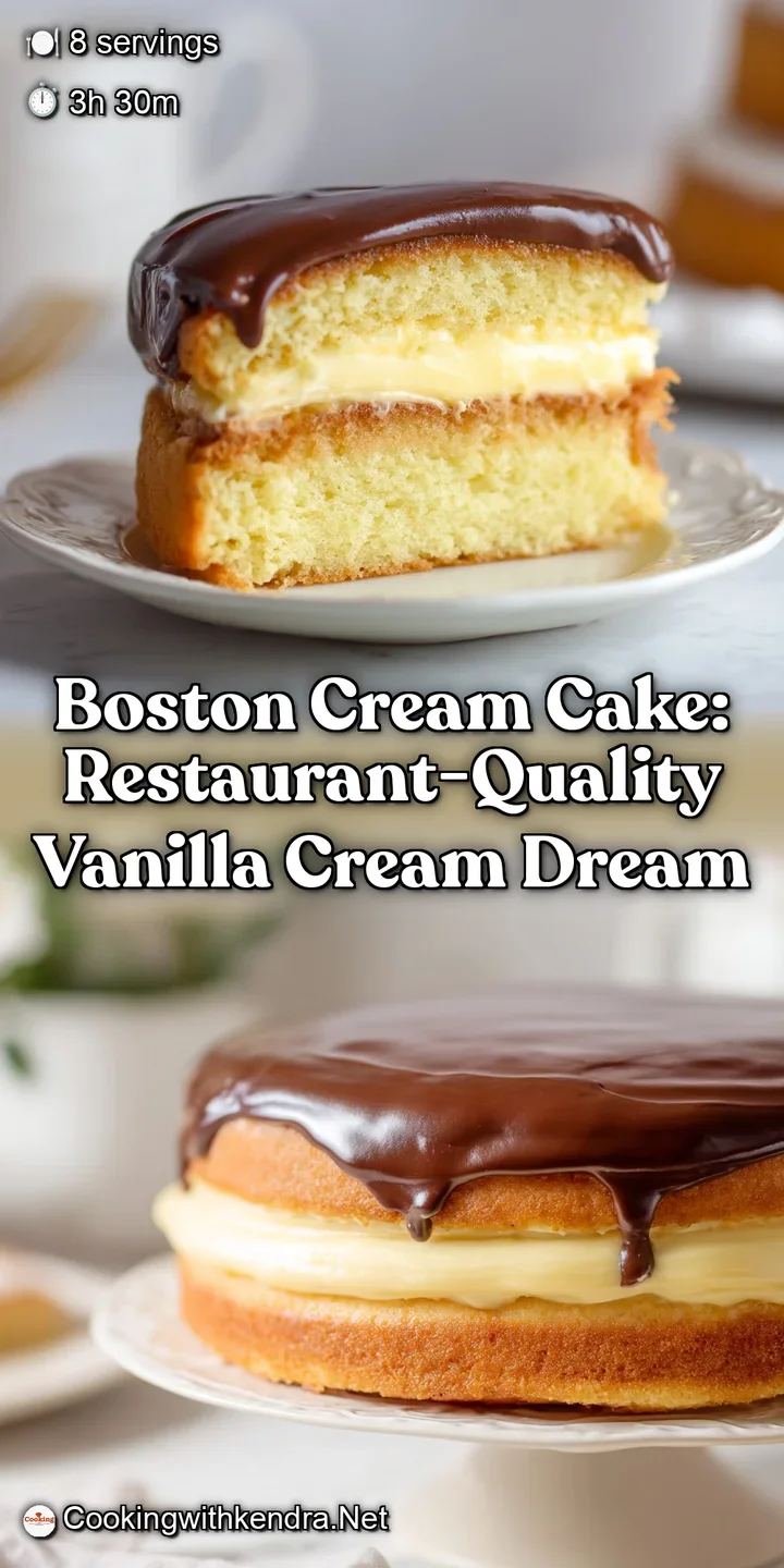 Boston Cream Cake: Restaurant-Quality Vanilla Cream Dream