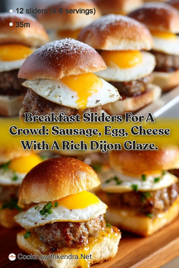 Breakfast sliders for a crowd: Sausage egg cheese with a rich Dijon glaze.