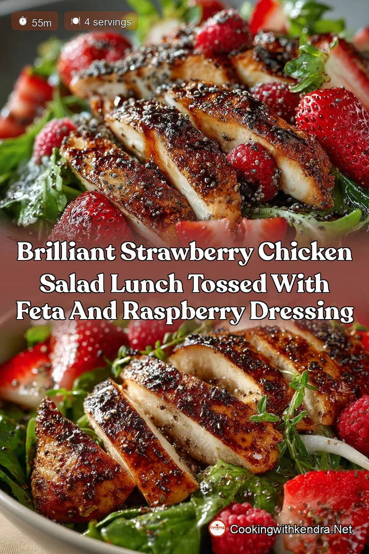Brilliant Strawberry Chicken Salad Lunch Tossed with Feta and Raspberry Dressing