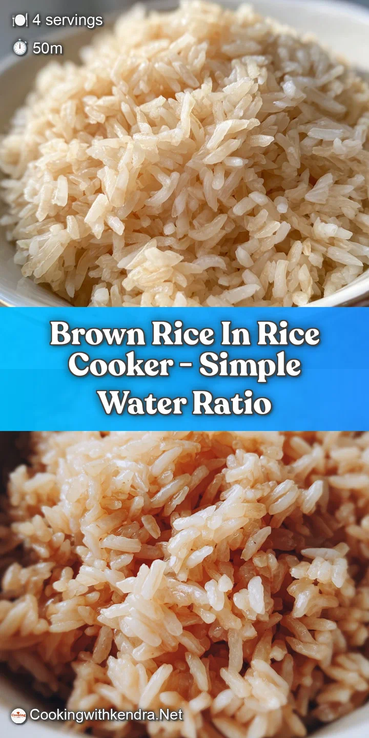 Close-up of fluffy, separated brown rice grains. Softly textured and uniformly cooked. Subtle earthy tones hint at healthy...