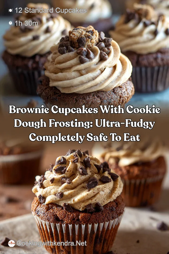 Brownie Cupcakes with Cookie Dough Frosting: Ultra-Fudgy Completely Safe to Eat