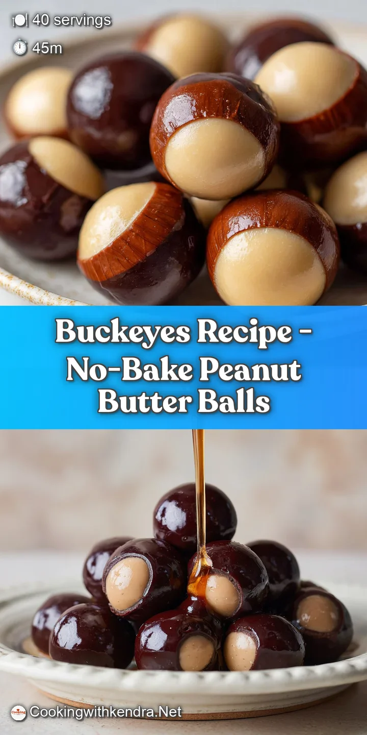 Close-up of a buckeye candy, the rich dark chocolate contrasts with the pale peanut butter center, creating a smooth, crea...