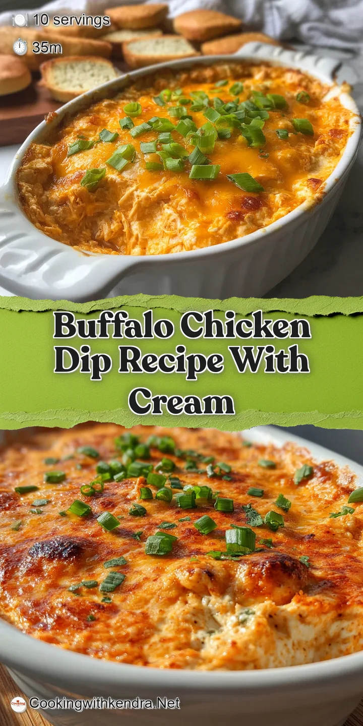Close-up of warm buffalo chicken dip with melted cheese, inviting and flavorful, showing the creamy texture and vibrant co...
