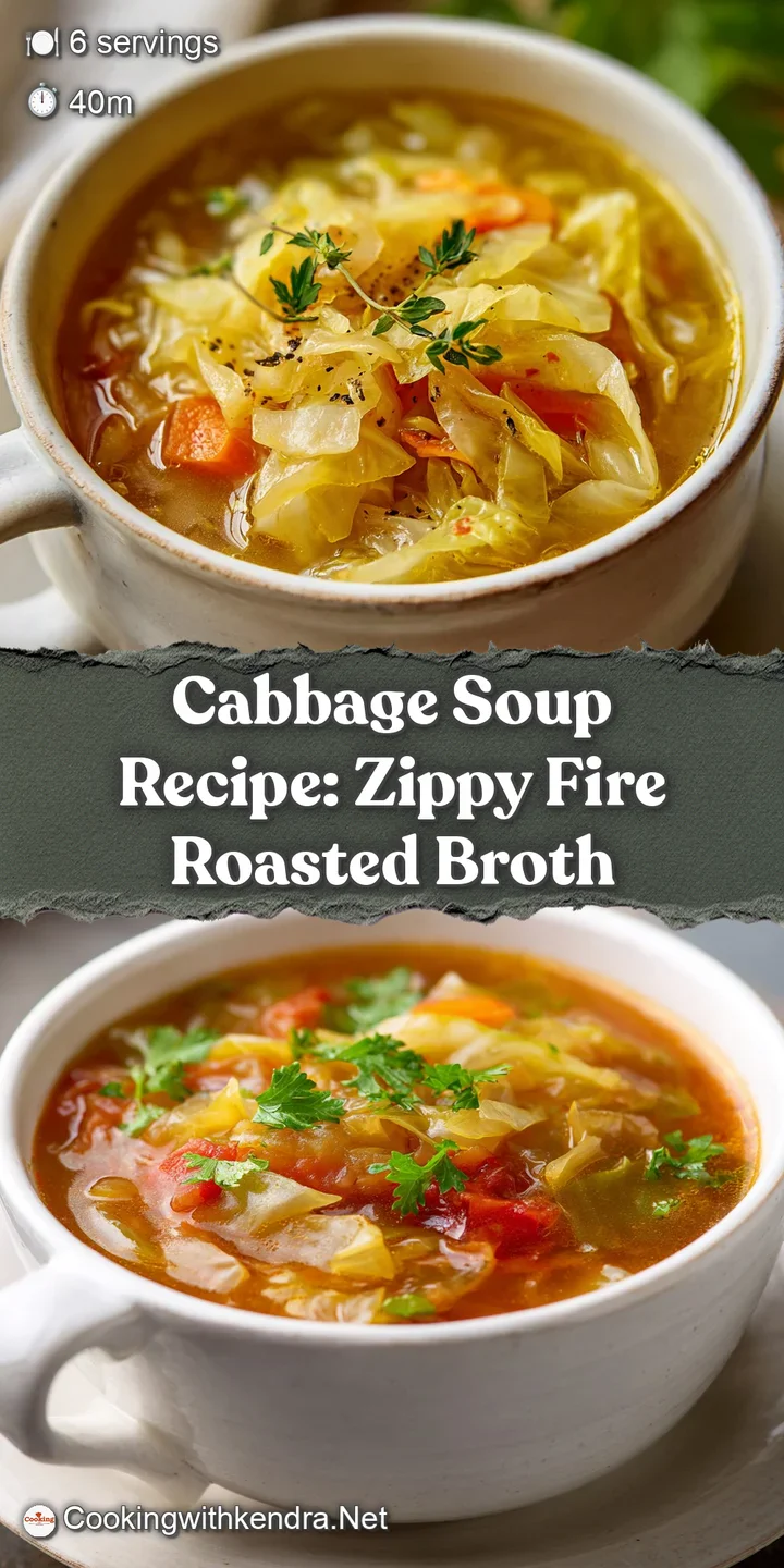 Close-up of hearty cabbage soup; soft potato and shredded green cabbage swim in a rich broth, flecked with colorful herbs ...