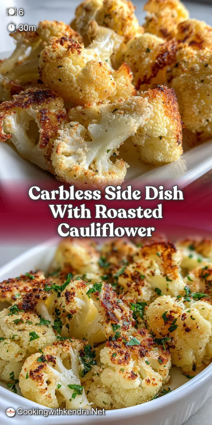 Close-up of a single roasted cauliflower floret, showcasing its deeply browned edges and textured, slightly caramelized su...