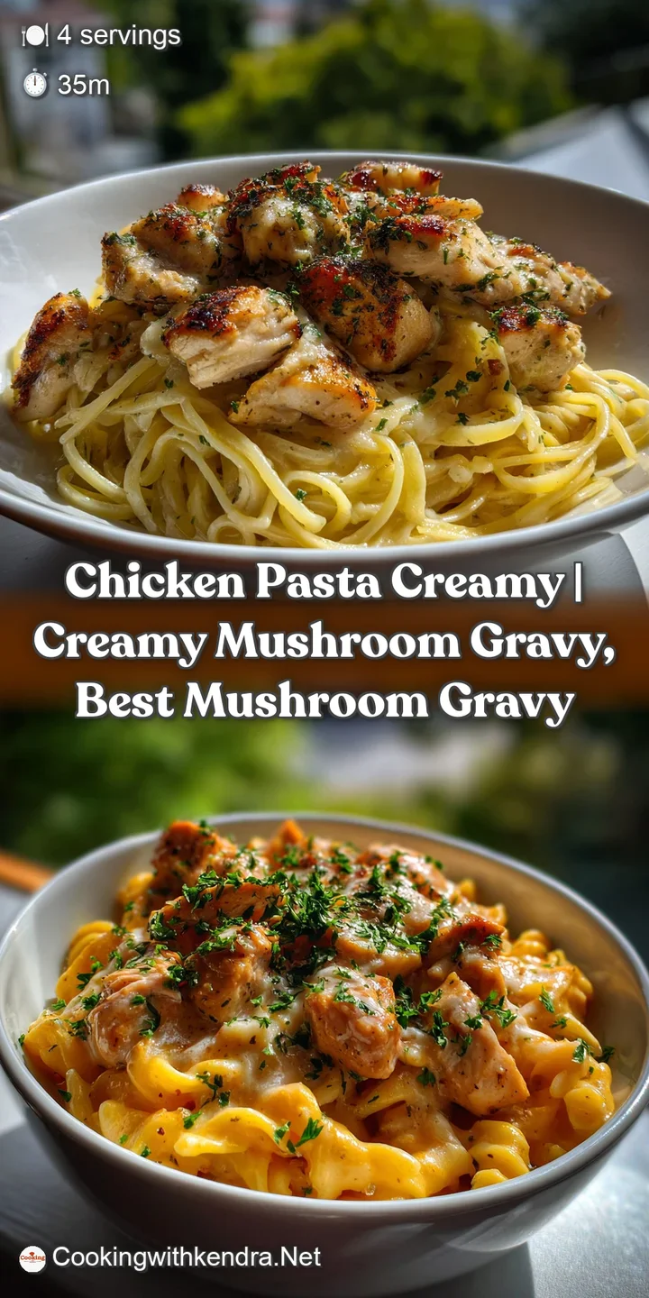 Chicken Pasta Creamy | Creamy Mushroom Gravy Best Mushroom Gravy