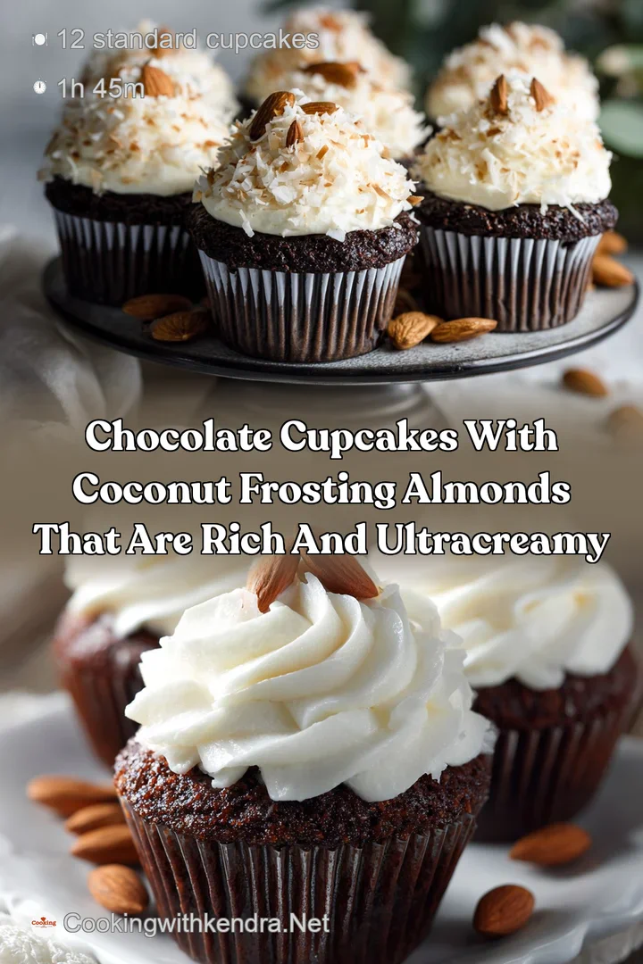 Chocolate Cupcakes with Coconut Frosting Almonds that are rich and ultracreamy