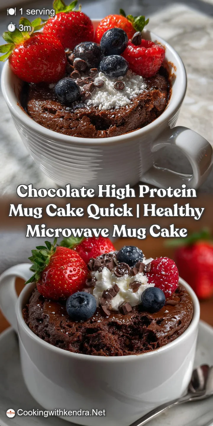 Chocolate High Protein Mug Cake Quick | Healthy Microwave Mug Cake