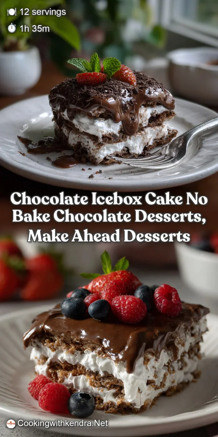 Chocolate Icebox Cake No Bake Chocolate Desserts Make Ahead Desserts