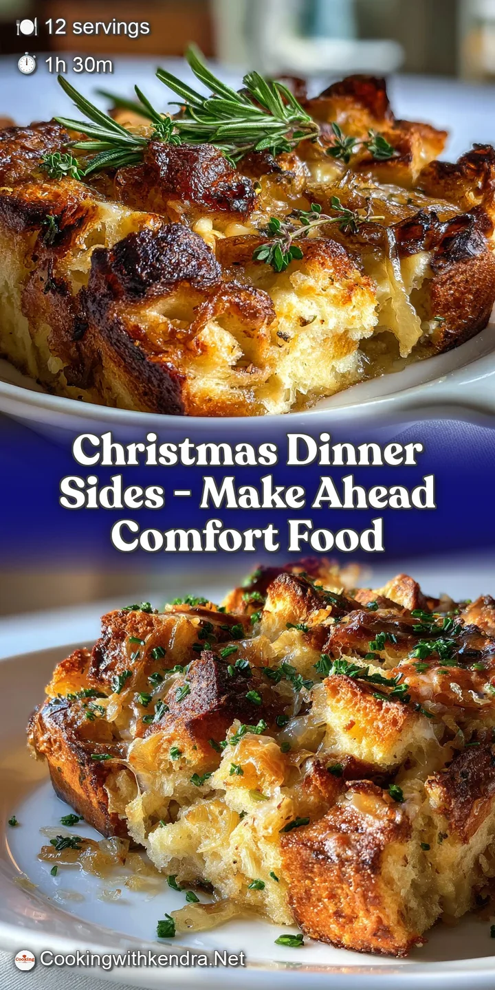 Close-up of fluffy stuffing with herbs and golden-brown crust, hinting at a warm, savory, comforting flavor. Delicious Chr...