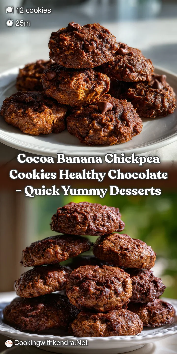 Cocoa Banana Chickpea Cookies Healthy Chocolate - Quick Yummy Desserts