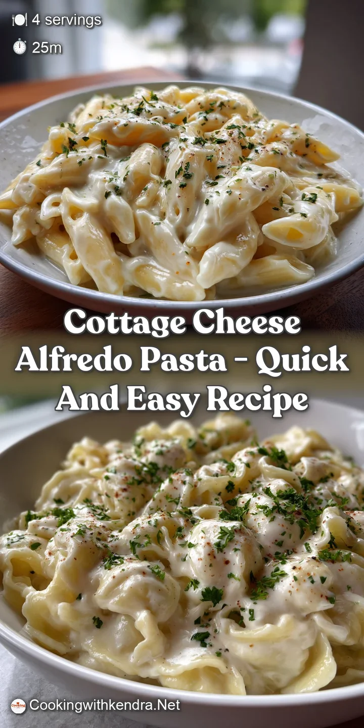 Cottage Cheese Alfredo Pasta - Quick and Easy Recipe