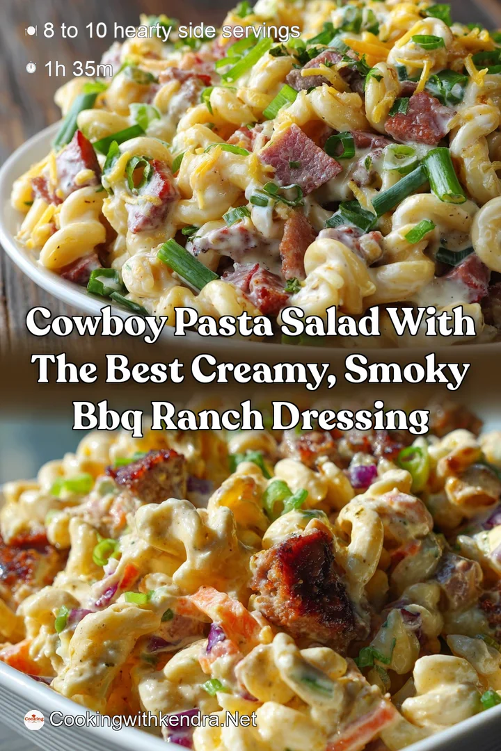 Cowboy Pasta Salad with the Best Creamy Smoky BBQ Ranch Dressing