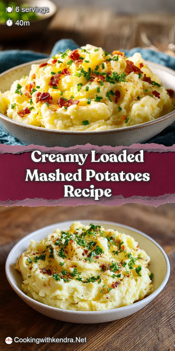 Close-up of rich, creamy mashed potatoes with chunks of crispy bacon and pools of melted cheddar cheese.